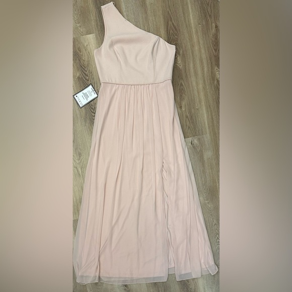 Adrianna Papell Pink One Shoulder Gown size 14 - Picture 2 of 10